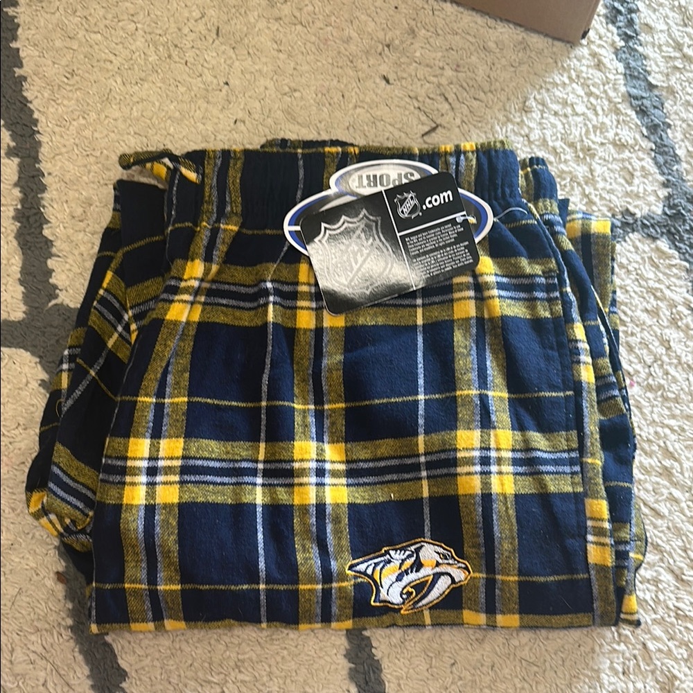 NHL Blue and Yellow Sweatpants with Sporty Flair